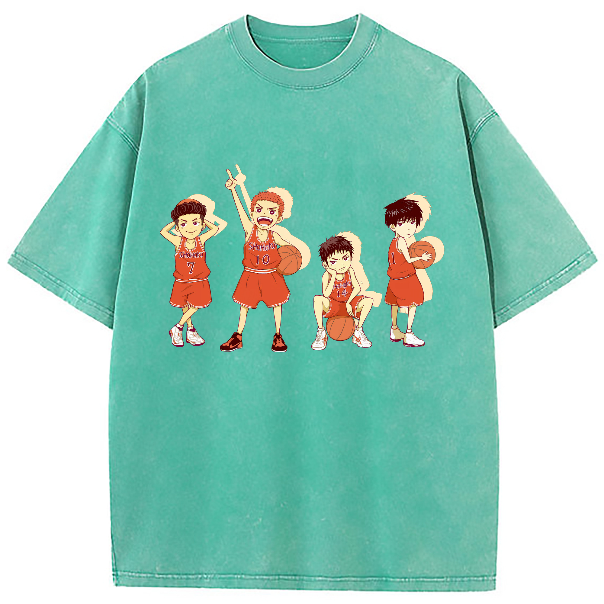 （画像用） SLAM DUNK／スラムダンク 綿100% ヴィンテージ風 半袖Tシャツ（フロントプリント）